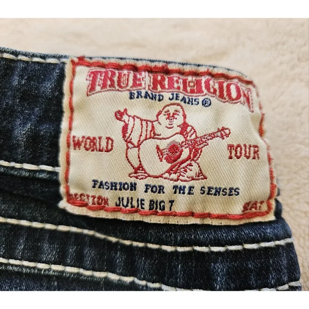 True Religion Julie Big T Women Skinny Stretch Dark Wash Jeans Size 25 USA - Picture 12 of 12